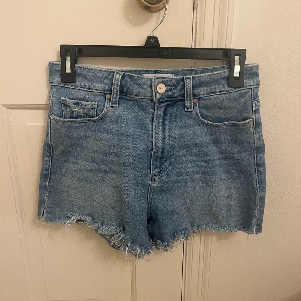 PAIGE Light Blue Jean Shorts